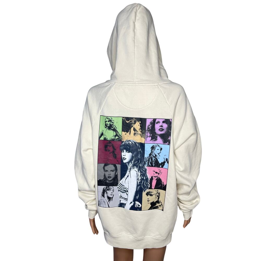 Taylor Swift The Eras Tour Graphic Hoodie size XSmall Cream - Picture 2 of 9
